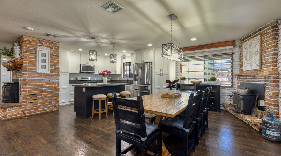 Dining room and kitchen