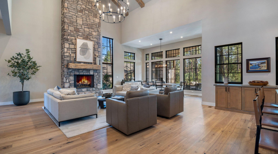 Living open to Dining