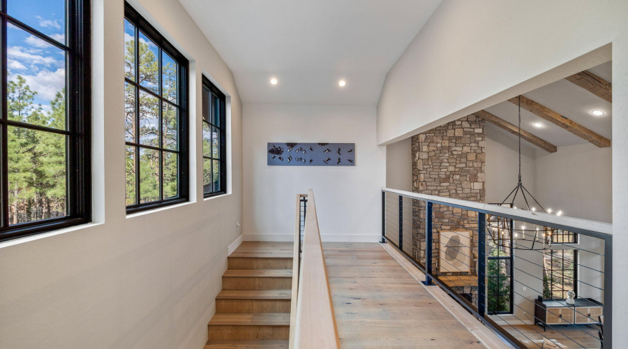 Bridge overlooking living room