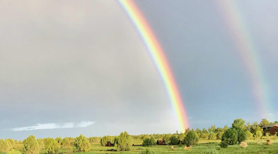 DOUBLE RAINBOW FROM THE BACK DECK