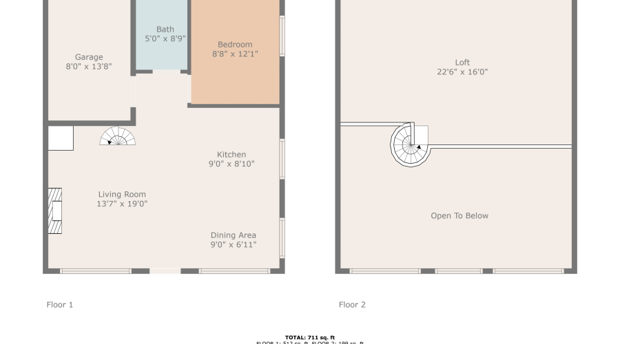 Guest House main floor and second floor.