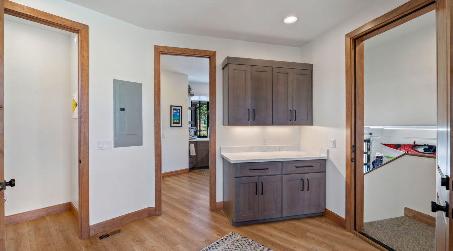 Laundry to living, butler & garage