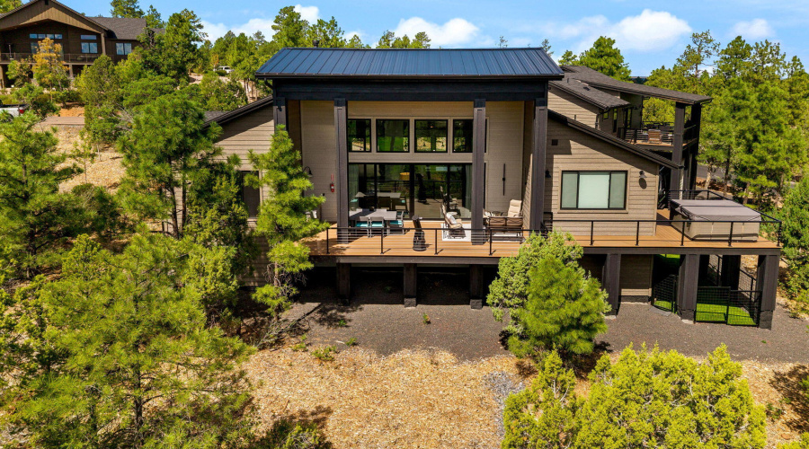 Covered Back deck elevated view