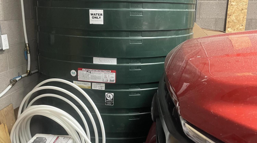 800 Gal Water Tank in Garage