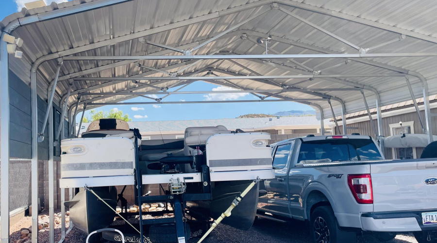 Steel double carport