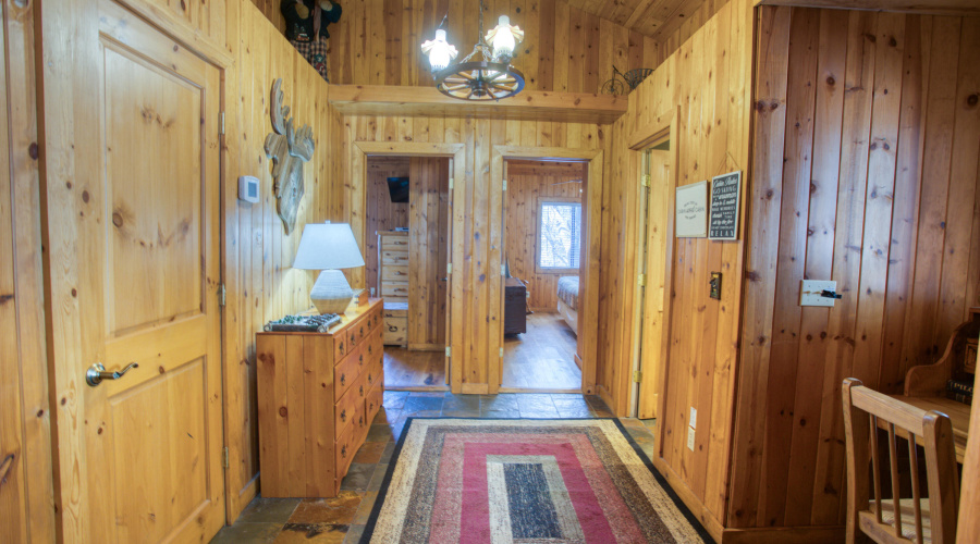 Open hallway with computer area