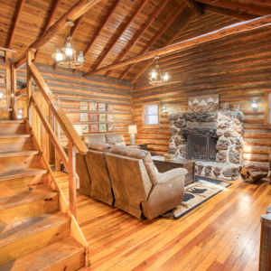Great room with fireplace