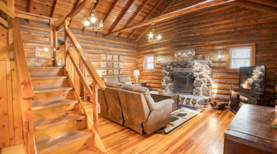 Great room with fireplace