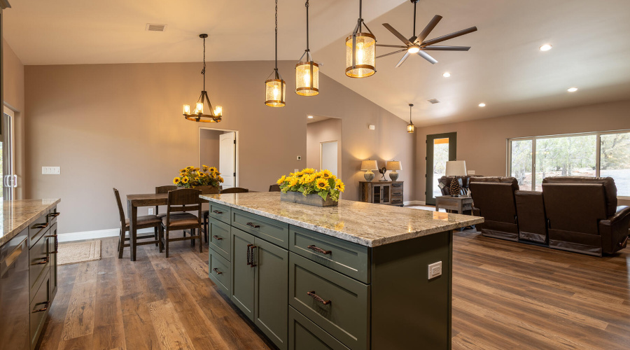 Large island with bar seating