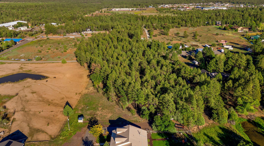 Aerial View of home and land