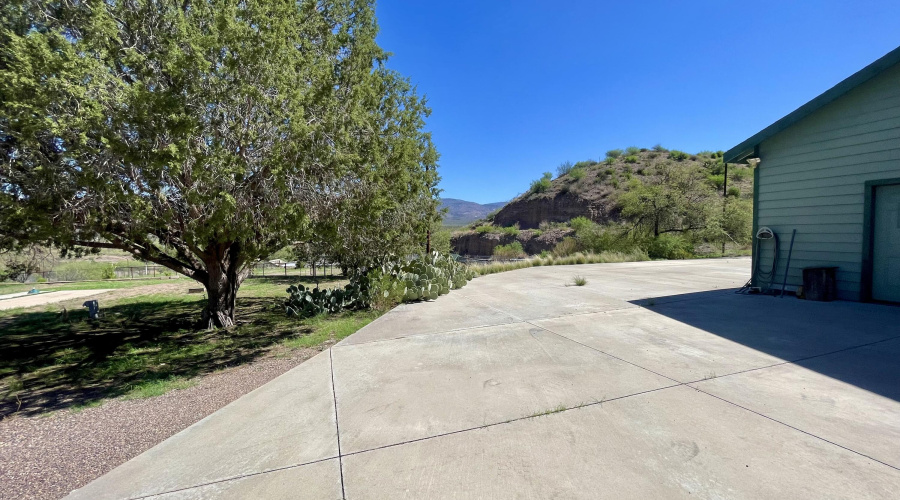Concrete patio at shop