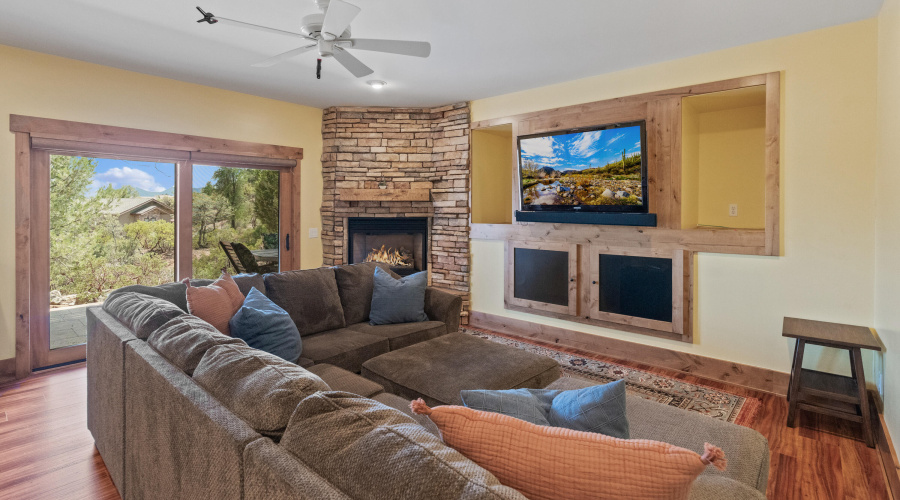 Downstairs entertainment center