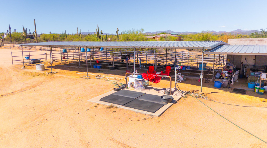 Wash rack and tack room