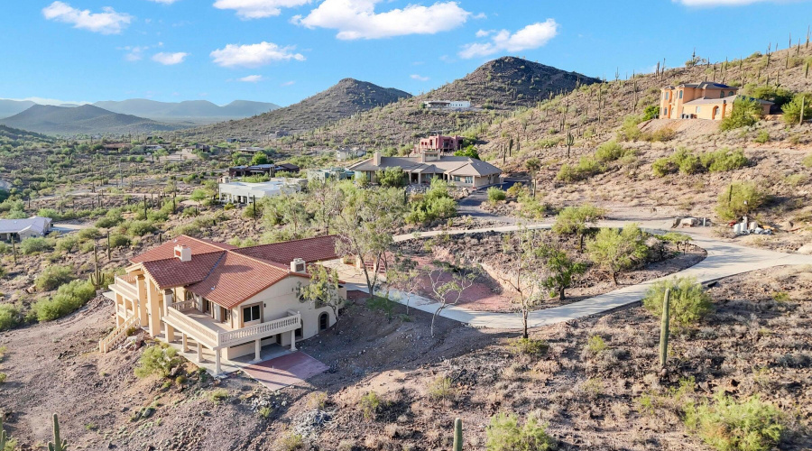 Aerial View of Home and Driveway