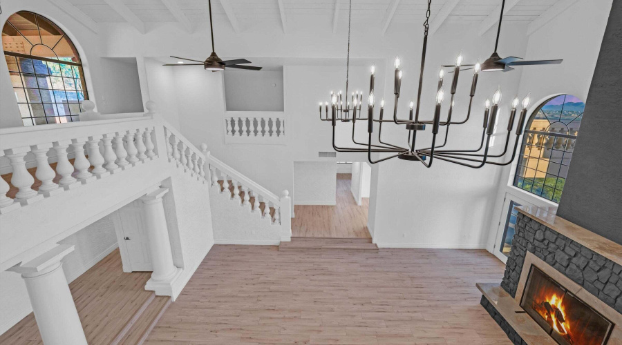 2nd floor looking down at living room