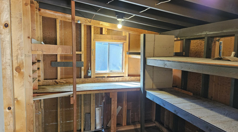 Storage & workshop by patio