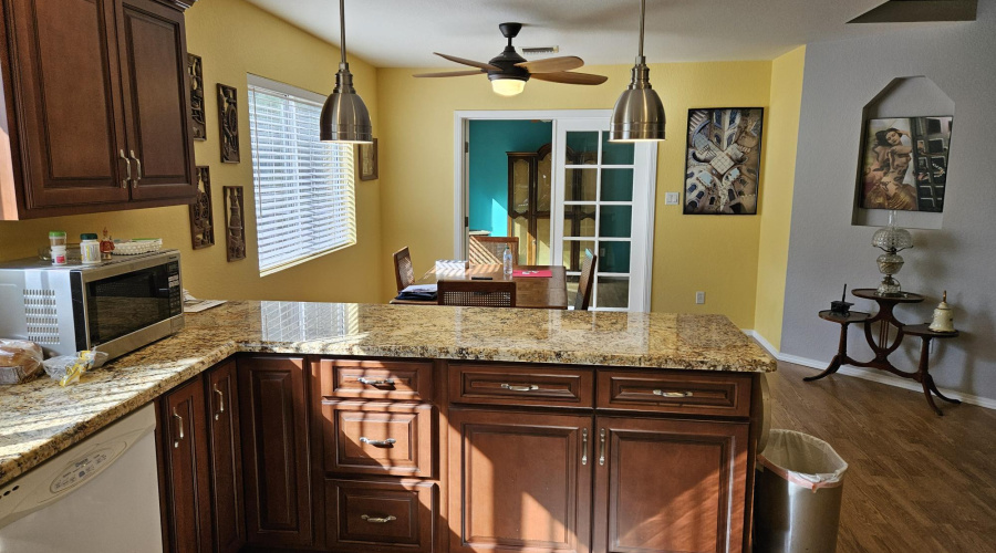 KITCHEN LOOKING AT DINING ROOM