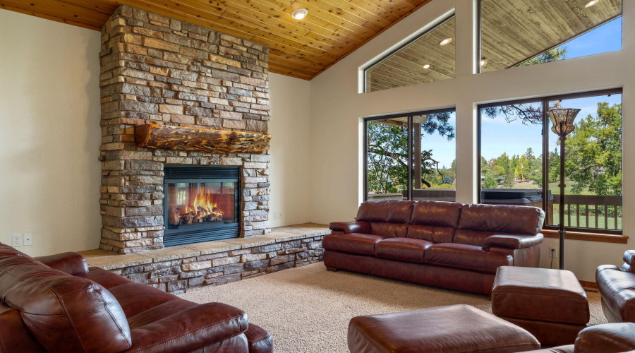 Stacked Stone Fireplace Living Room