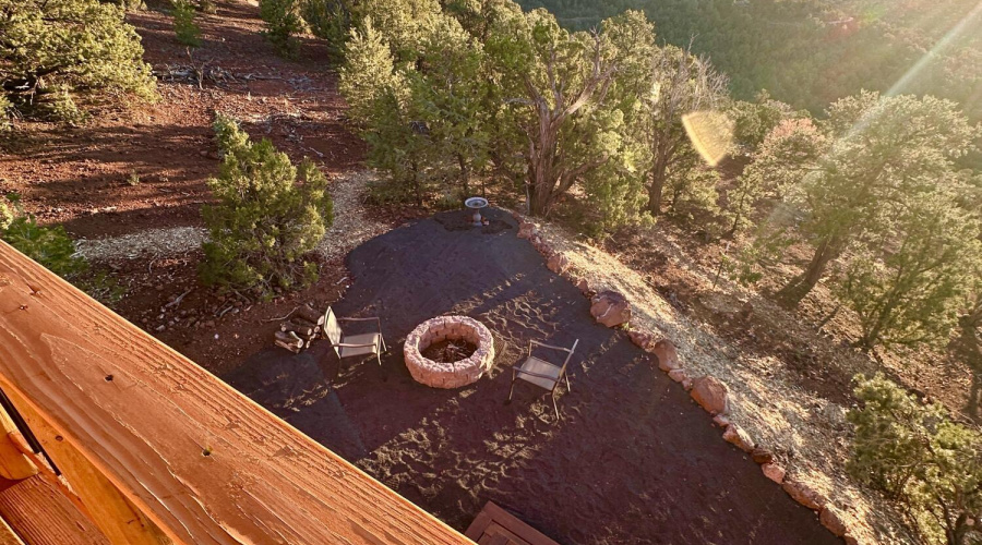 Views and fire pit below