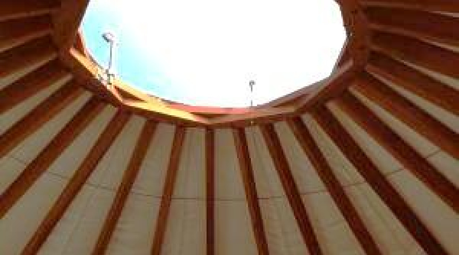 Yurt Skylight & Redwood Framing