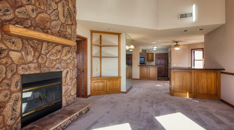 Living room towards dining/kitchen