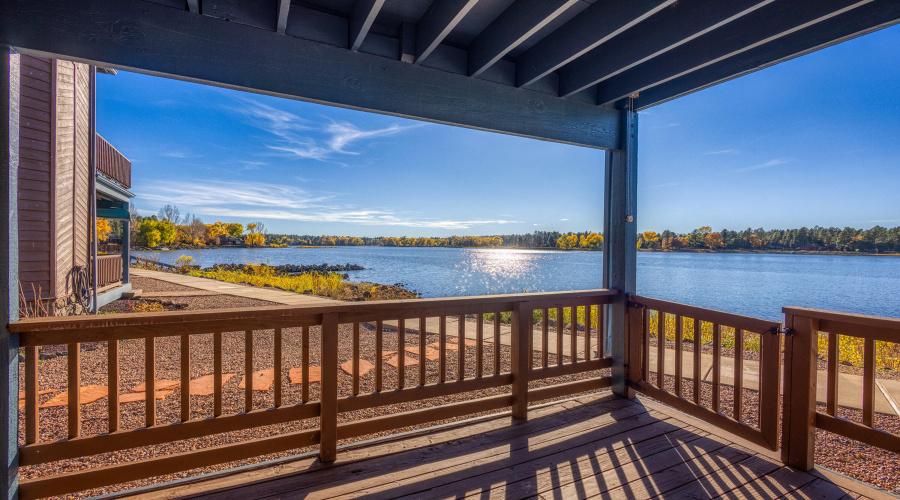 downstairs covered deck looking south