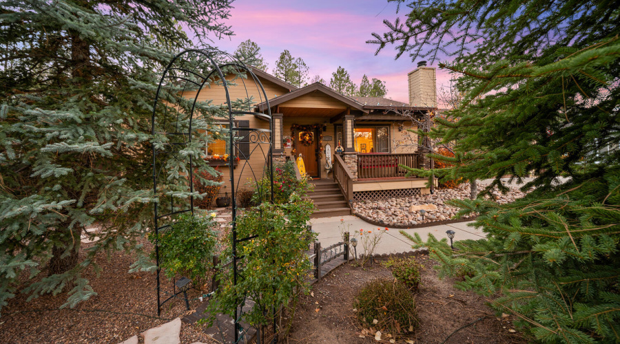 CB bridge & arbor view to front door