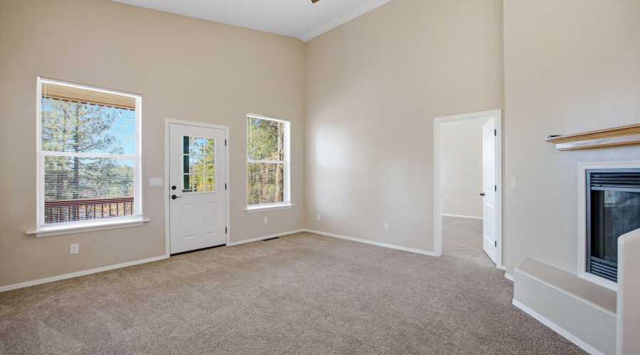 Living room with access to deck