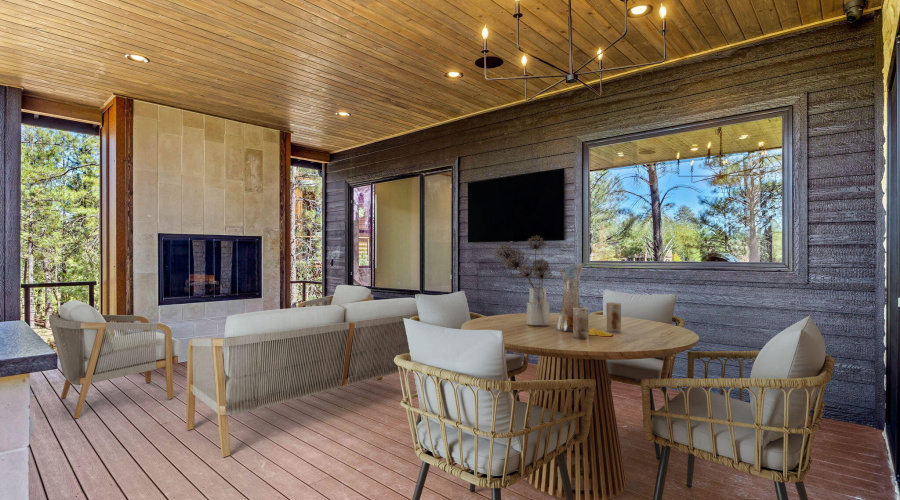 Virtually Staged Main Level Deck