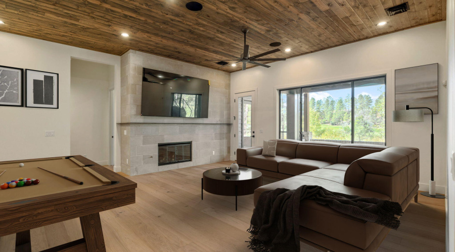 Virtually Staged Lower Level Living Room