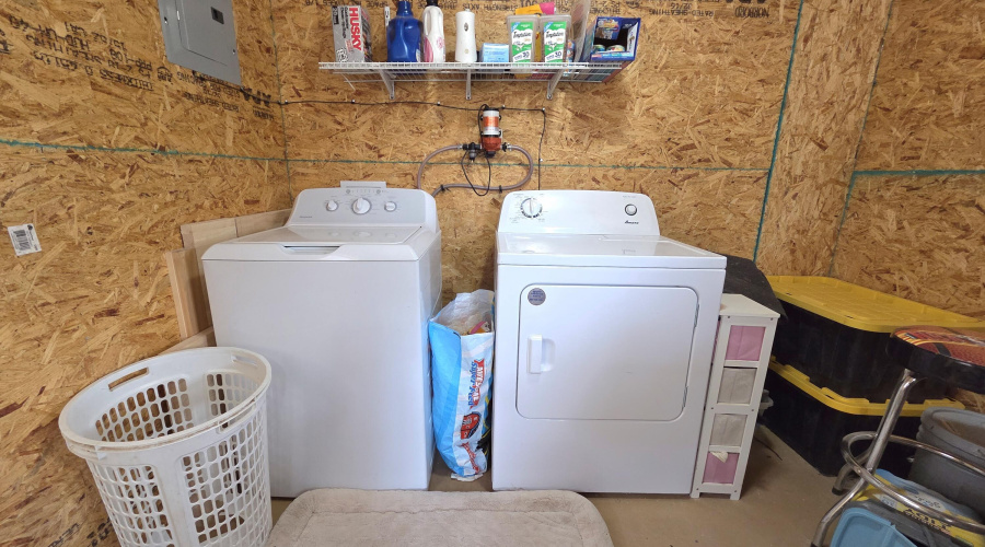 Washer & Dryer in Utility Shed