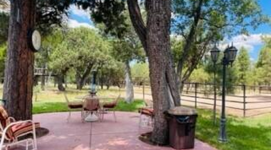 backyard paved picnic area