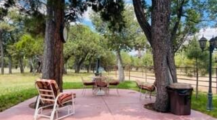 backyard paved sitting area