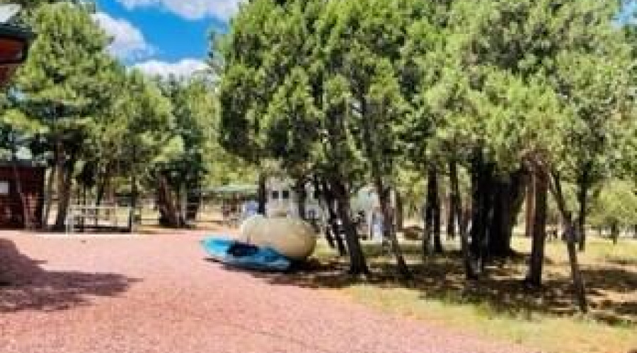 side of oversized lot horse trailer area