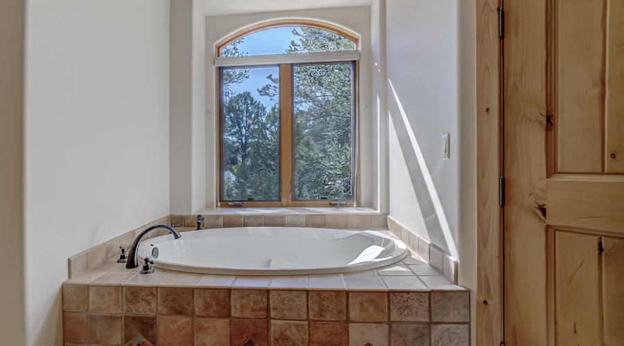 master bath soaking tub with view