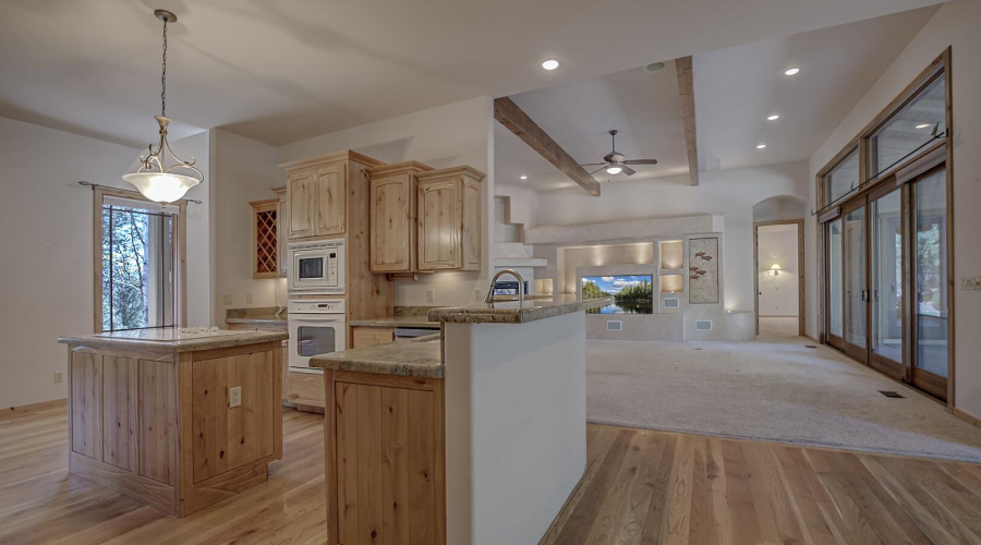 Kitchen view into great room
