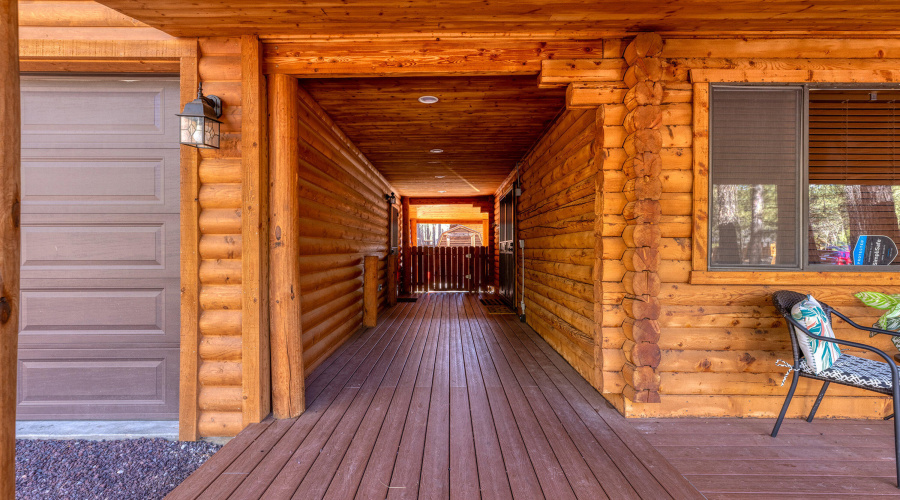 Thru access from front deck to backyard