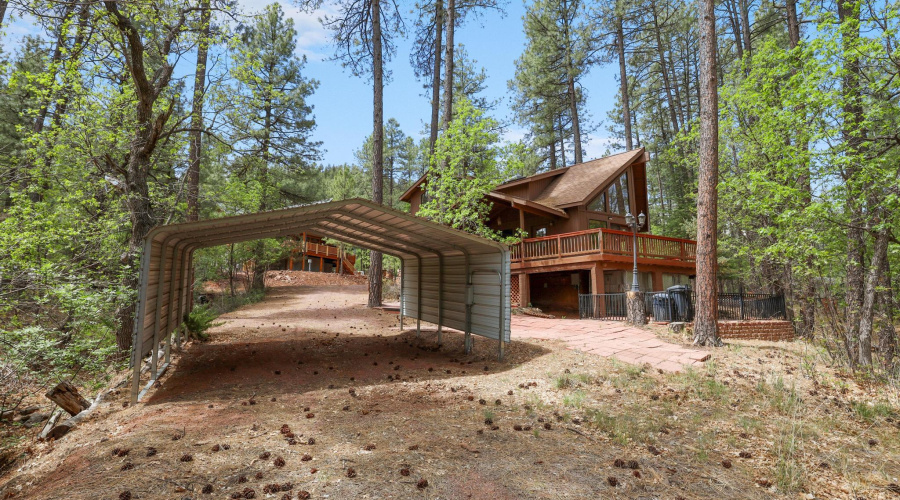 Metal carport with electric