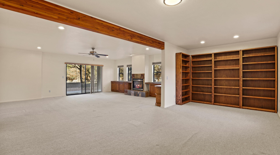 Downstair Living Room with Built in Shel