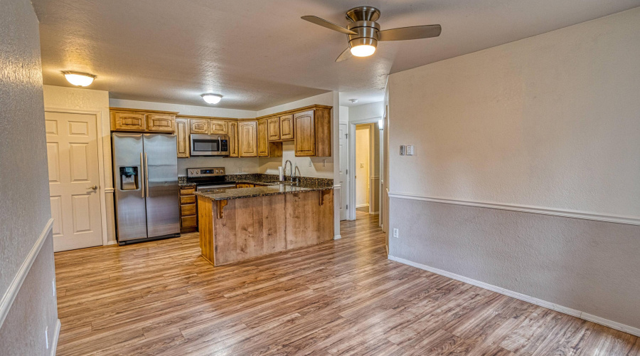 Living Area and Kitchen