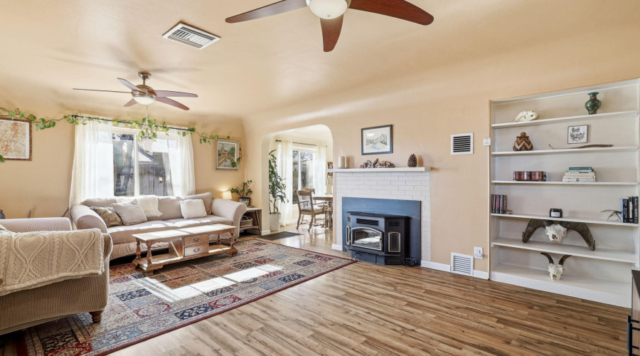Living room with fireplace