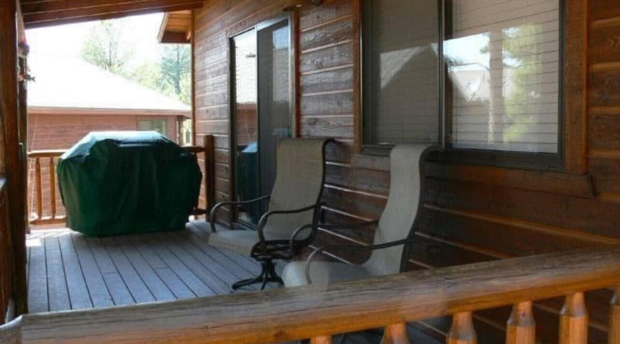 Big covered deck with views