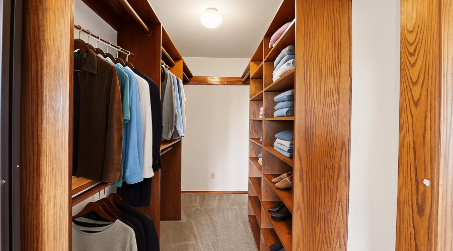 Virtually Staged Primary Closet