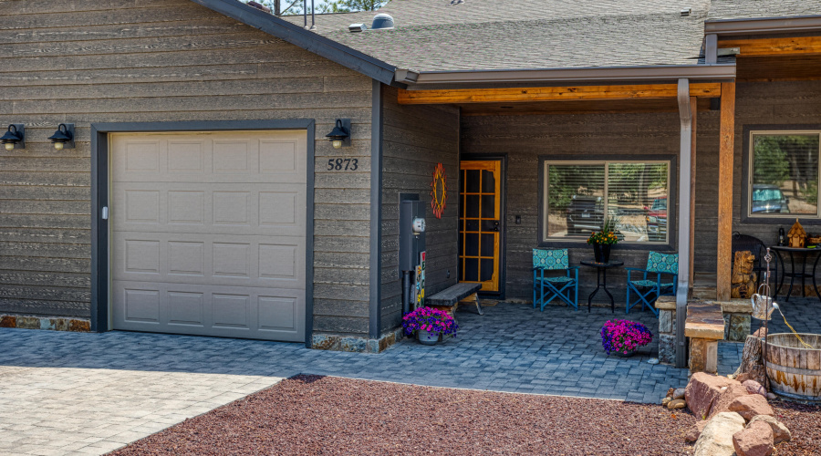 Entryway from Road with front patio
