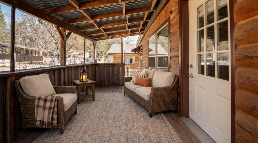 Front porch virtually staged