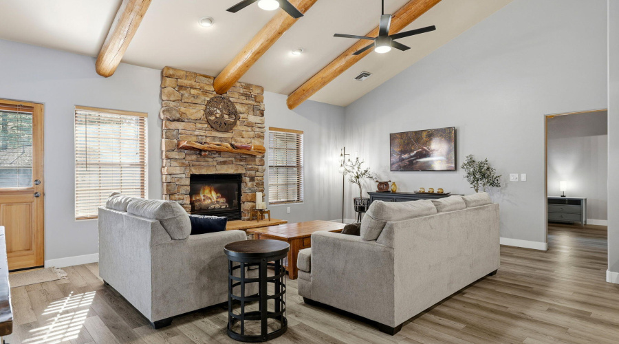 Living Room with Gas Log Fireplace