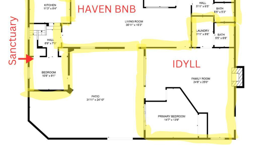 Floor plan as an air BNB