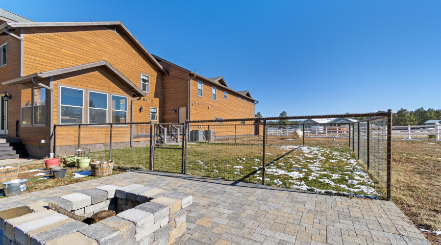 Fenced backyard grass