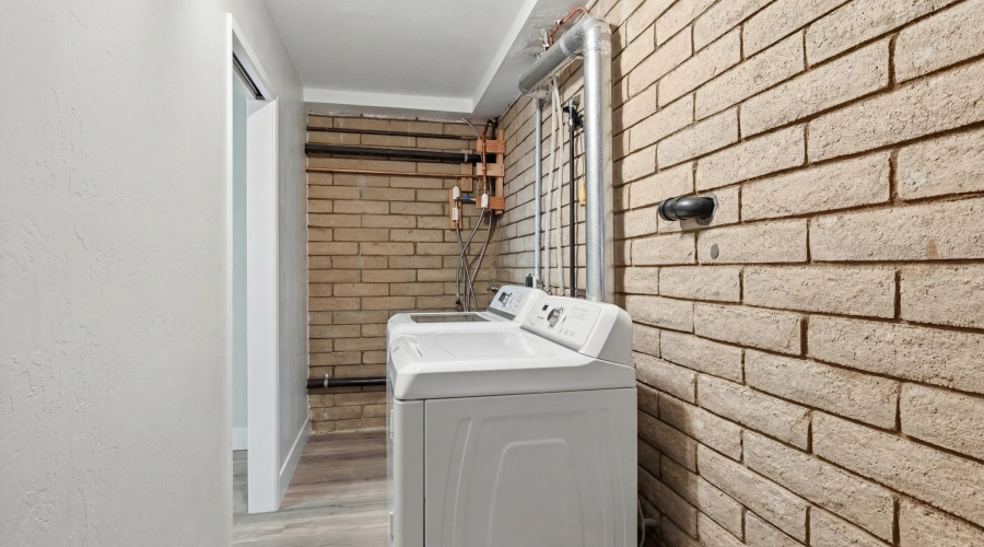Laundry storage room down