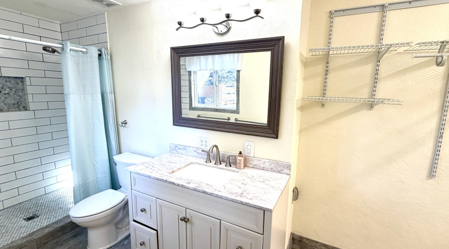 Primary bathroom and closet
